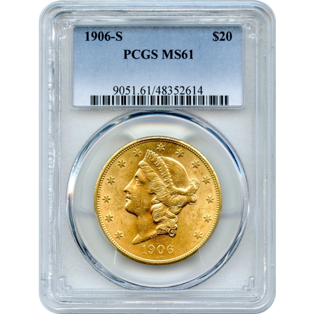 1906-S $20 Liberty Head Double Eagle PCGS MS61