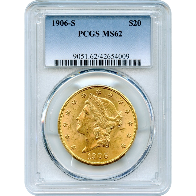 1906-S $20 Liberty Head Double Eagle PCGS MS62