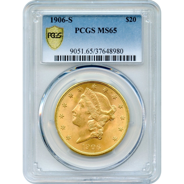 1906-S $20 Liberty Head Double Eagle PCGS MS65