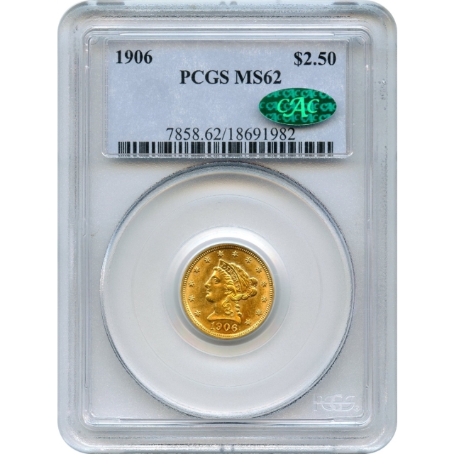 1906 $2.50 Liberty Head Quarter Eagle PCGS MS62 (CAC)