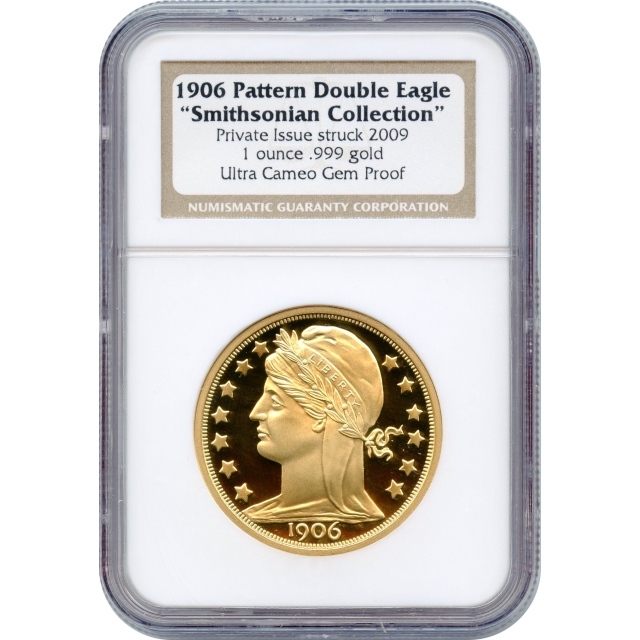 1906 Pattern Double Eagle, Smithsonian Collection NGC GEM Proof Ultra Cameo