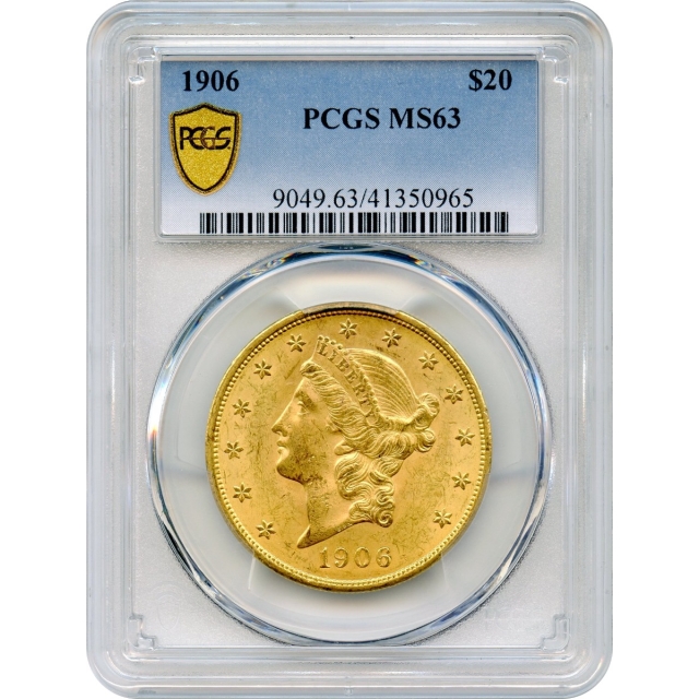 1906 $20 Liberty Head Double Eagle PCGS MS63