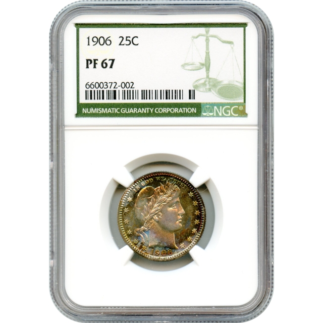 1906 25C Barber Quarter Dollar NGC PR67 (was CAC)