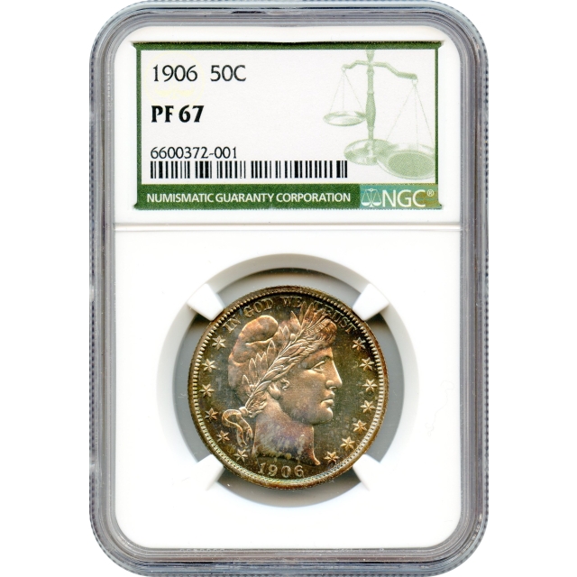1906 50C Barber Half Dollar NGC PR67 (was CAC)