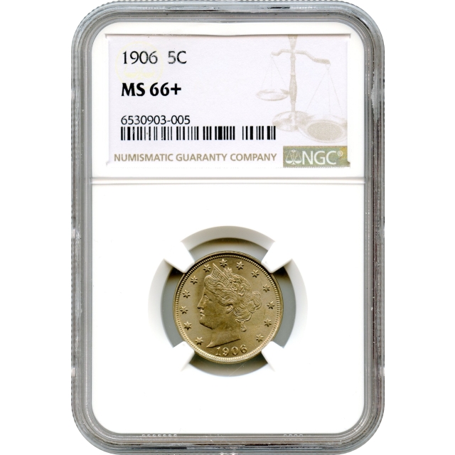 1906 5C Liberty Nickel NGC MS66+ 