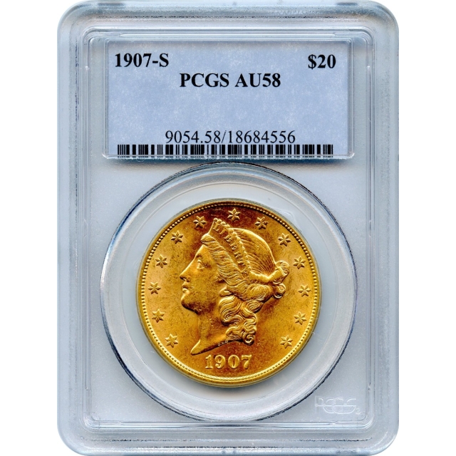 1907-S $20 Liberty Head Double Eagle PCGS AU58