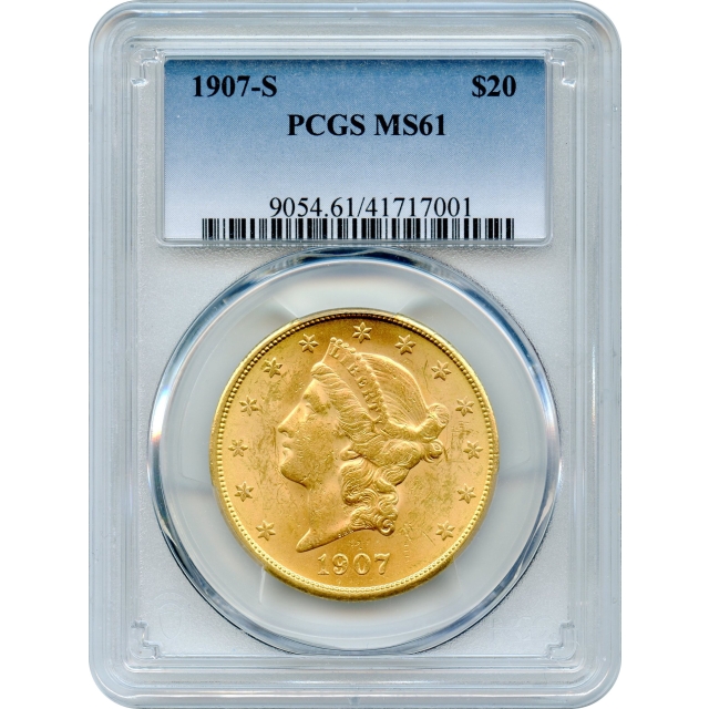 1907-S $20 Liberty Head Double Eagle PCGS MS61