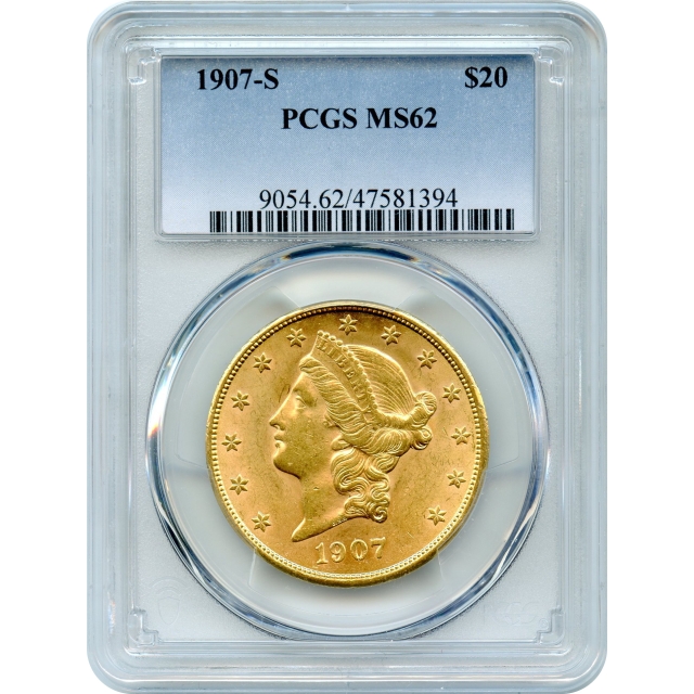 1907-S $20 Liberty Head Double Eagle PCGS MS62