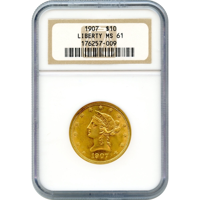 1907 $10 Liberty Head Eagle NGC MS61