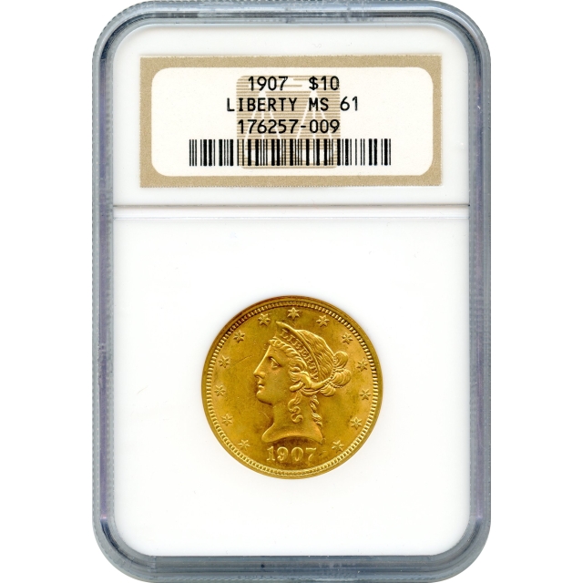 1907 $10 Liberty Head Eagle NGC MS61
