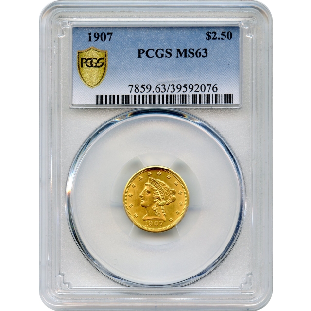 1907 $2.50 Liberty Head Quarter Eagle PCGS MS63