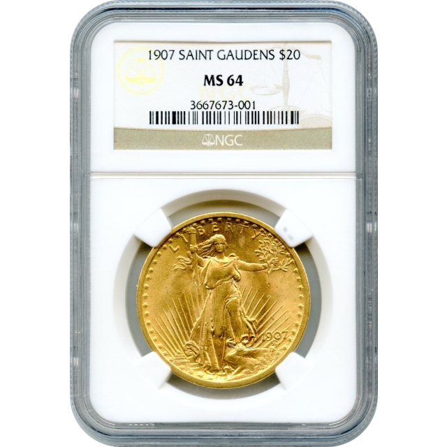 1907 $20 Saint-Gaudens Double Eagle NGC MS64