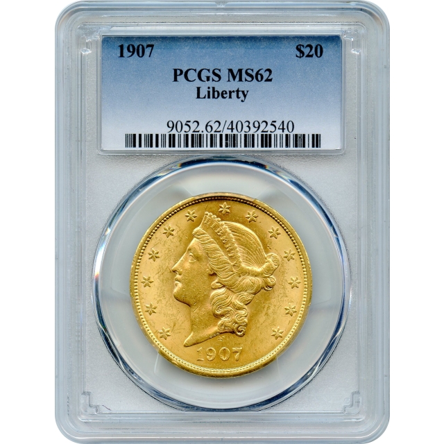 1907 $20 Liberty Head Double Eagle PCGS MS62