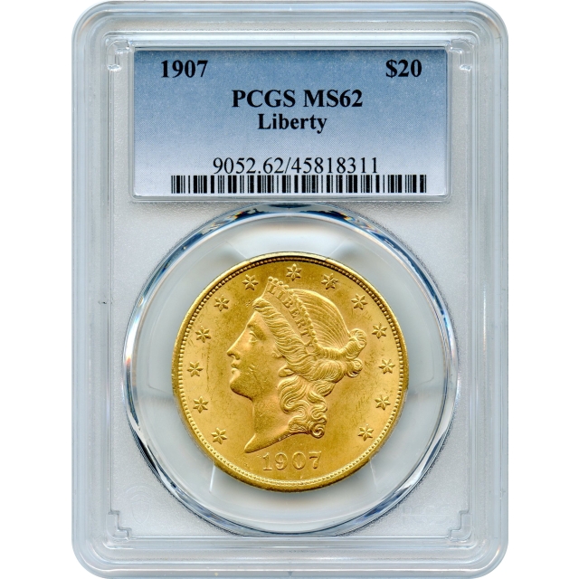 1907 $20 Liberty Head Double Eagle PCGS MS62