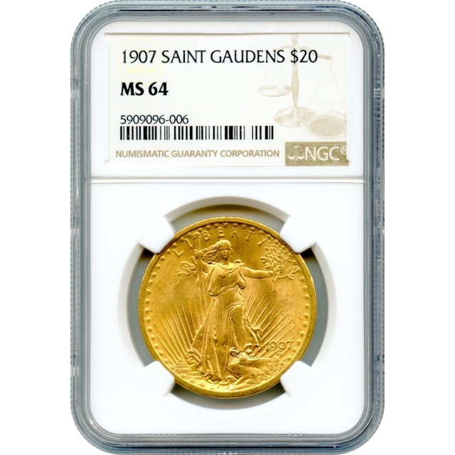 1907 $20 Saint Gaudens Double Eagle NGC MS64