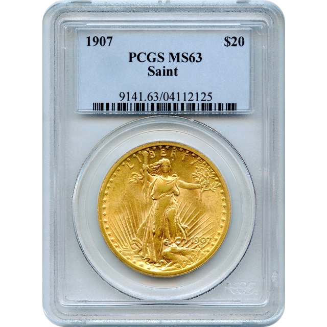 1907 $20 Saint Gaudens Double Eagle PCGS MS63