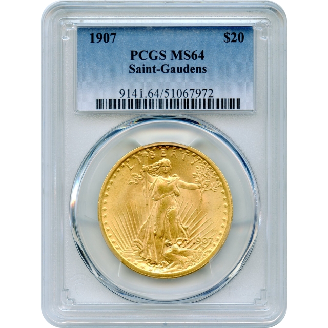 1907 $20 Saint Gaudens Double Eagle PCGS MS64