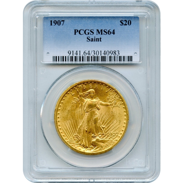 1907 $20 Saint Gaudens Double Eagle PCGS MS64
