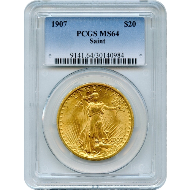 1907 $20 Saint Gaudens Double Eagle PCGS MS64