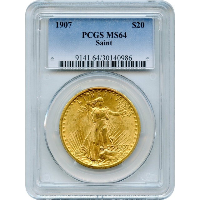1907 $20 Saint Gaudens Double Eagle PCGS MS64