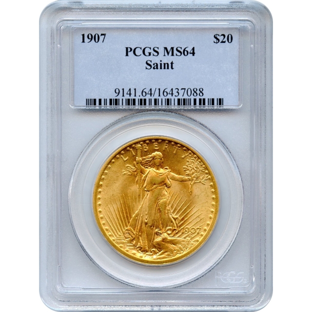 1907 $20 Saint Gaudens Double Eagle PCGS MS64