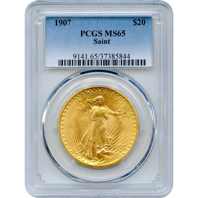 1907 $20 Saint Gaudens Double Eagle PCGS MS65