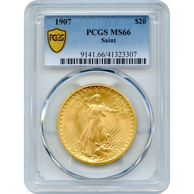 1907 $20 Saint Gaudens Double Eagle PCGS MS66