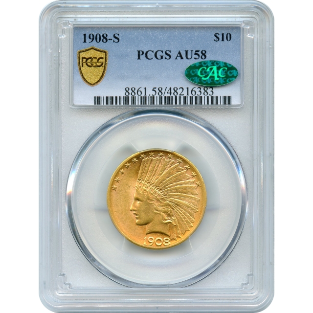 1908-S $10 Indian Head Eagle PCGS AU58 (CAC)