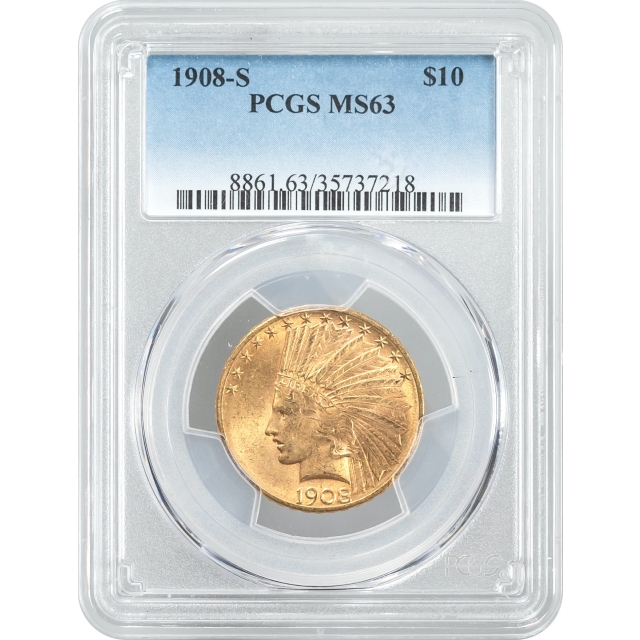 1908-S $10 Indian Head Eagle PCGS MS63