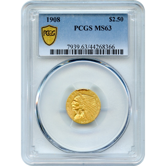 1908 $2.50 Indian Head Quarter Eagle PCGS MS63