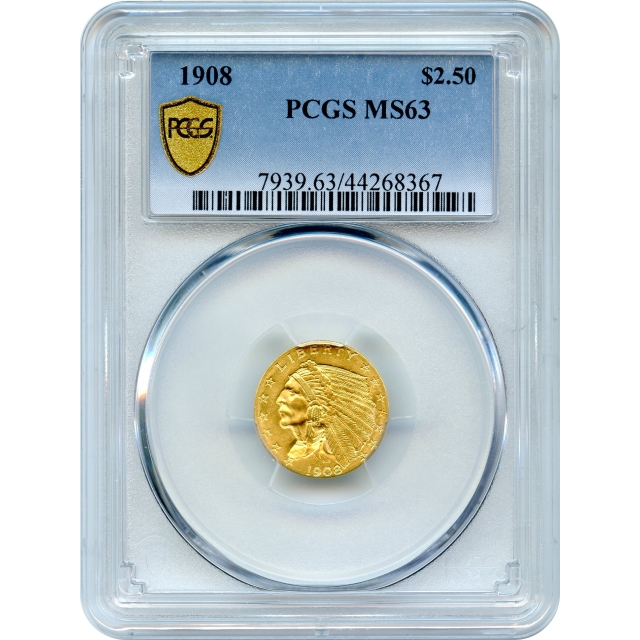 1908 $2.50 Indian Head Quarter Eagle PCGS MS63