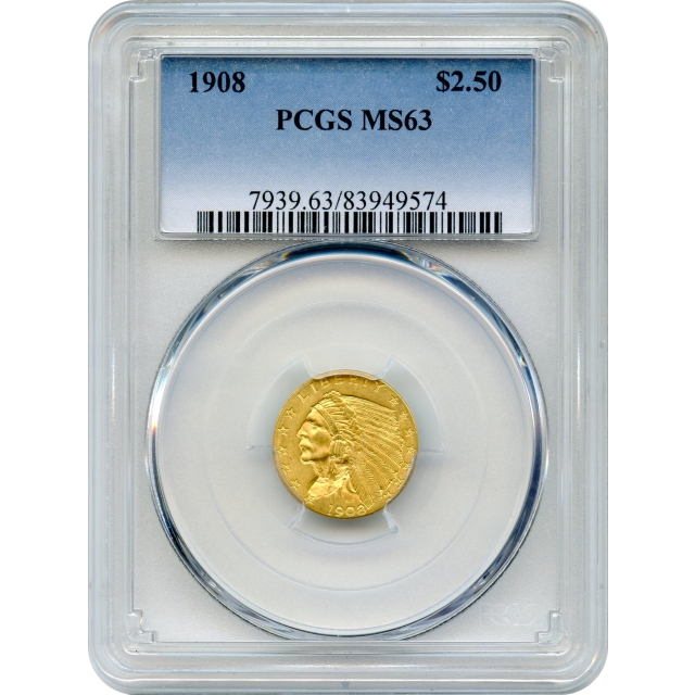 1908 $2.50 Indian Head Quarter Eagle PCGS MS63