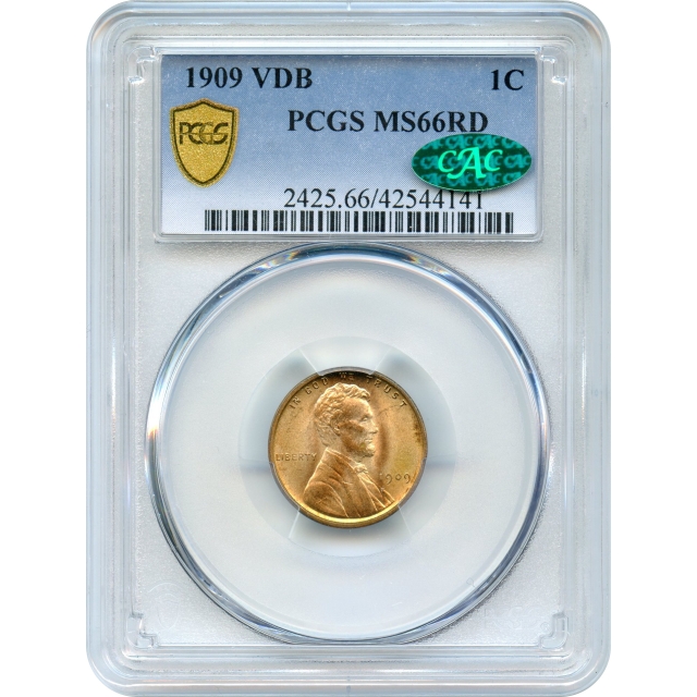 1909 1C Lincoln Head Cent VDB PCGS MS66RD (CAC)