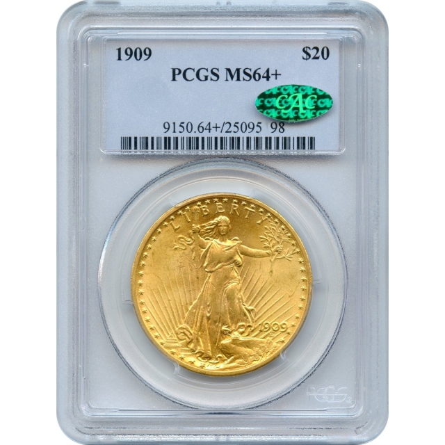 1909 $20 Saint Gaudens Double Eagle PCGS MS64+ (CAC)