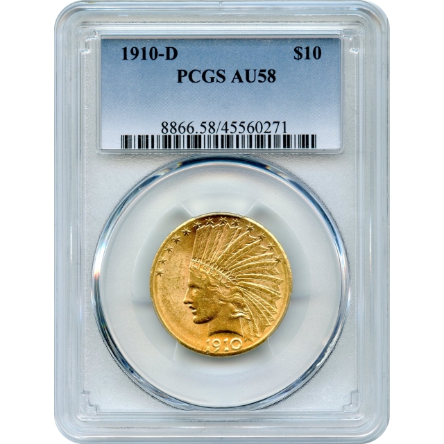 1910-D $10 Indian Head Eagle PCGS AU58