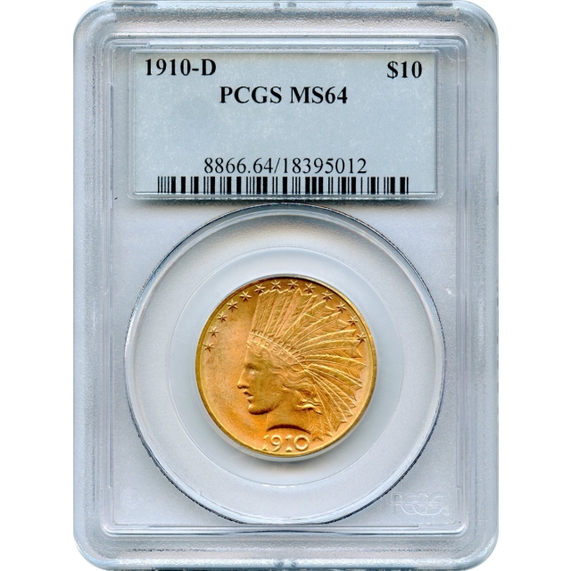 1910-D $10 Indian Head Eagle PCGS MS64