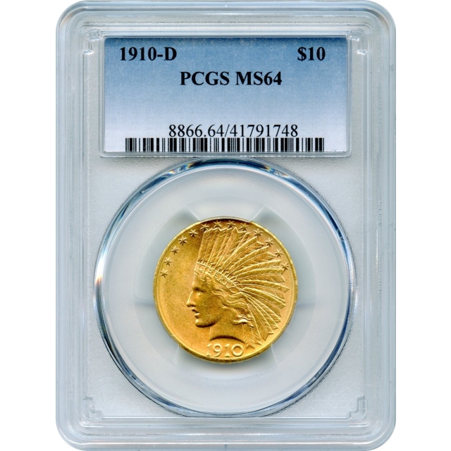 1910-D $10 Indian Head Eagle PCGS MS64