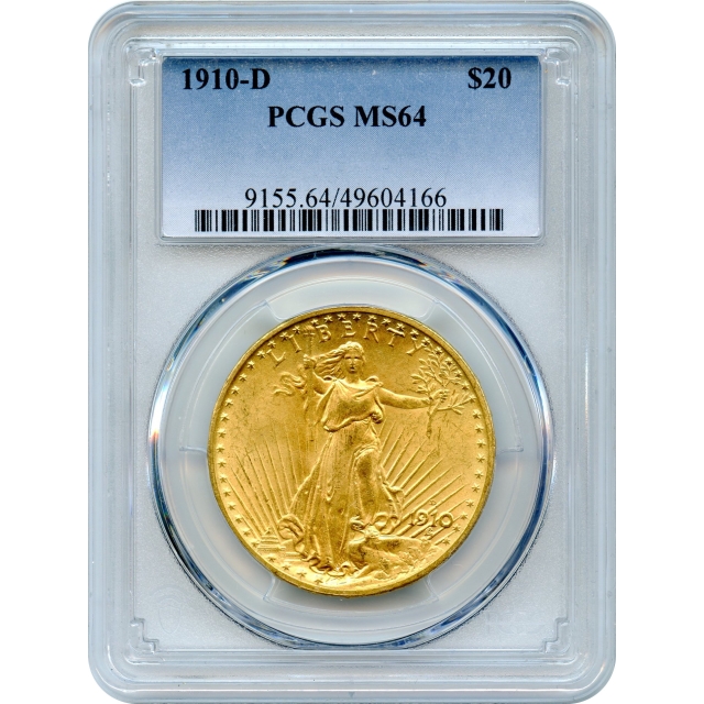 1910-D $20 Saint Gaudens Double Eagle PCGS MS64