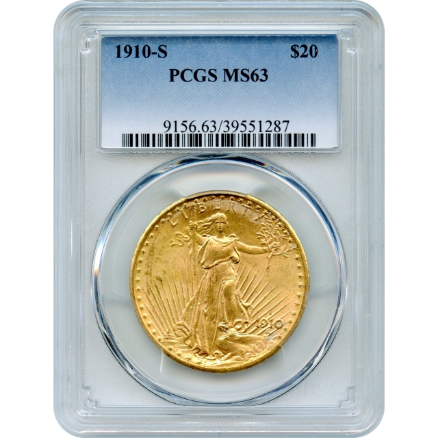 1910-S $20 Saint Gaudens Double Eagle PCGS MS63