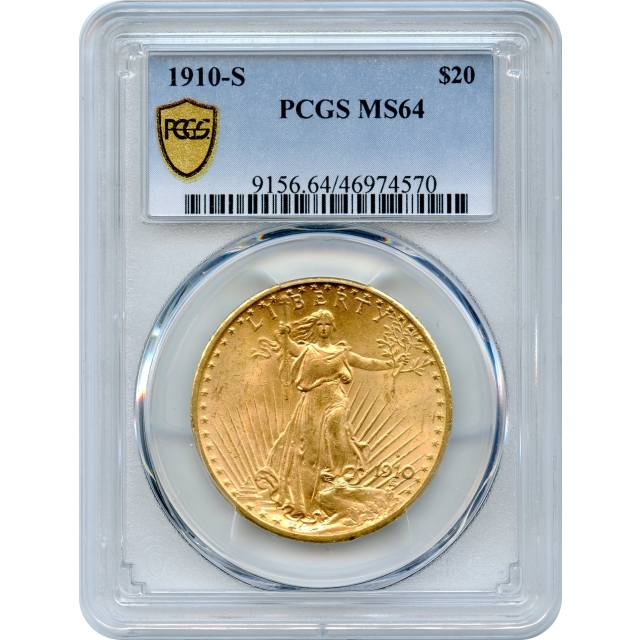 1910-S $20 Saint Gaudens Double Eagle PCGS MS64