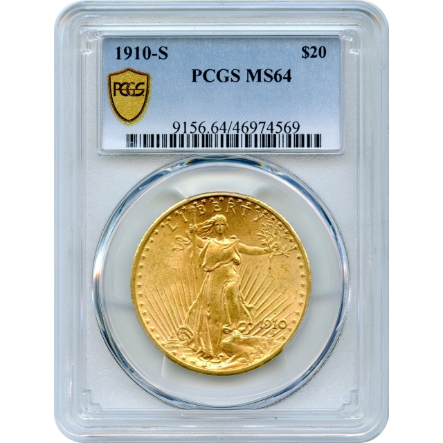 1910-S $20 Saint Gaudens Double Eagle PCGS MS64