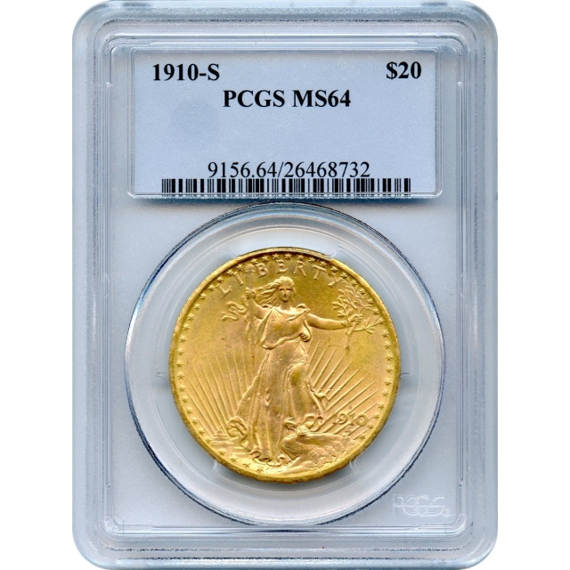 1910-S $20 Saint Gaudens Double Eagle PCGS MS64