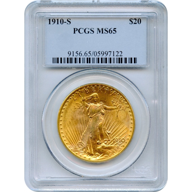 1910-S $20 Saint Gaudens Double Eagle PCGS MS65