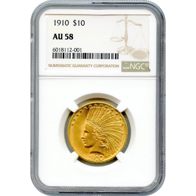 1910 $10 Indian Head Eagle NGC AU58