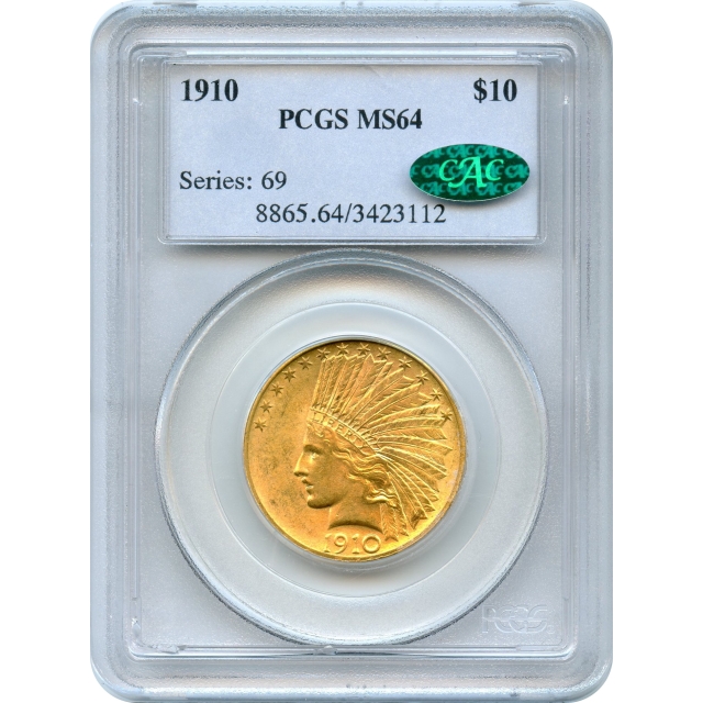 1910 $10 Indian Head Eagle PCGS MS64 (CAC)