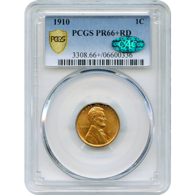 1910 1C Lincoln Head Cent PCGS PR66+RD (CAC)