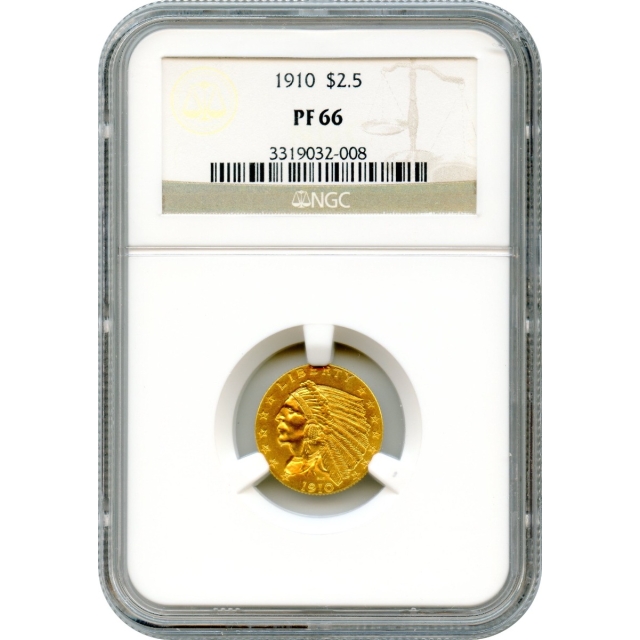 1910 $2.50 Indian Head Quarter Eagle NGC PR66