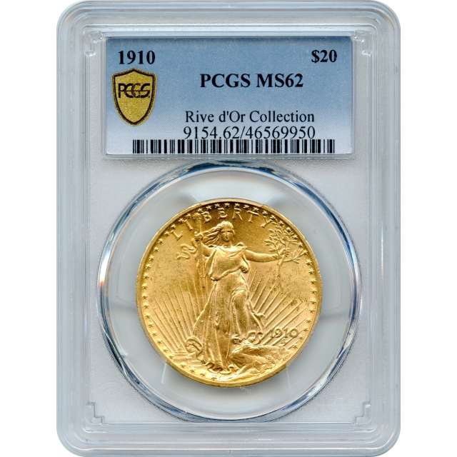 1910 $20 Saint Gaudens Double Eagle PCGS MS62 Ex.Rive d'Or Collection
