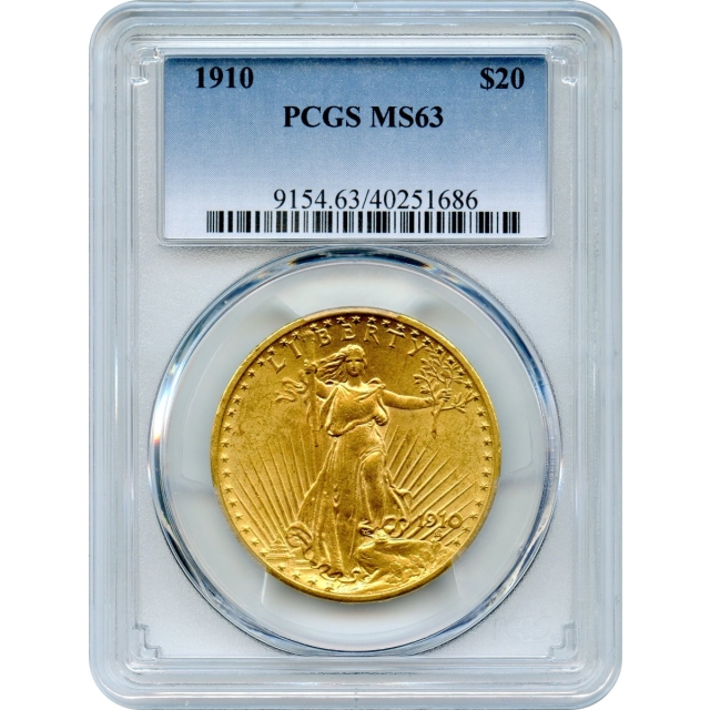 1910 $20 Saint Gaudens Double Eagle PCGS MS63