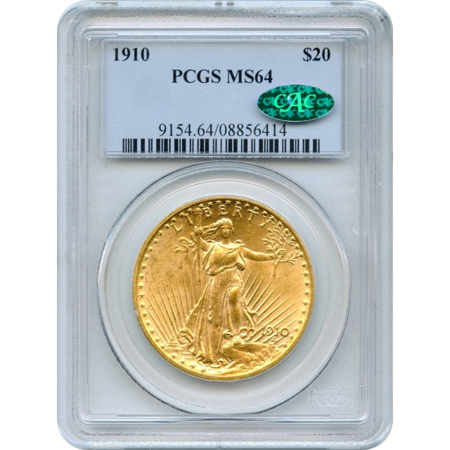 1910 $20 Saint Gaudens Double Eagle PCGS MS64 (CAC)